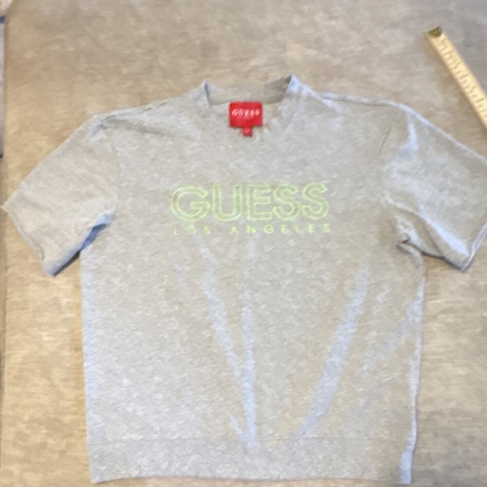 GUESS Los Angeles Gray Logo Graphic Print Crew Neck Cotton Tee Men’s L - Picture 1 of 7